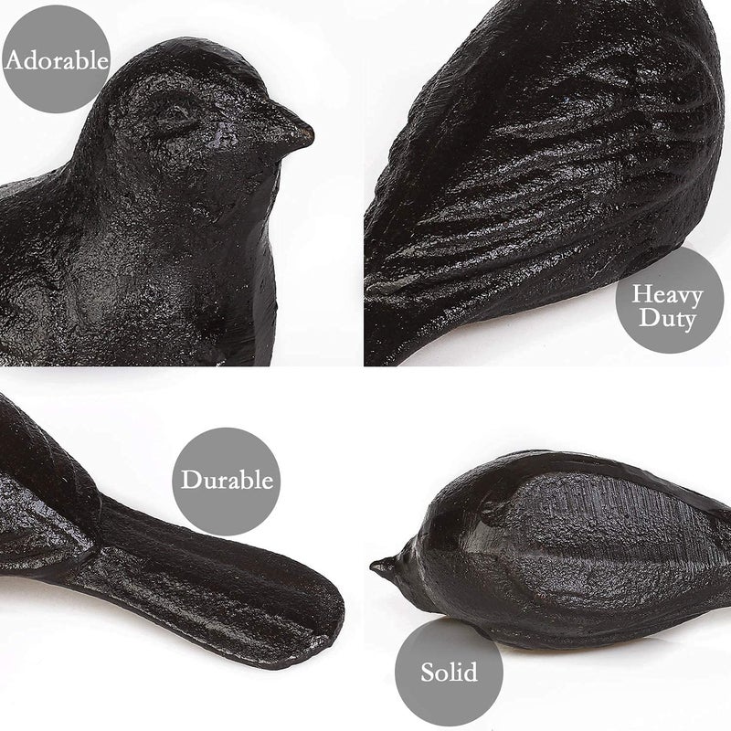 Livfodrm Door Stoppers Floor Decorative Door Stop  Antique Cast Iron Door Stops  Cute Bird Door Stopper Wedge Heavy Duty Doorstop to Keep Door Open  Rustic Dark Brown - Image 3